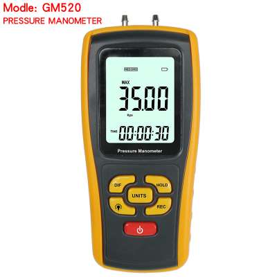 2017 HOT sale GM520 Portable USB Digital LCD Pressure Manometer Gauge Measuring Range 35kPa with Temperature Compensation